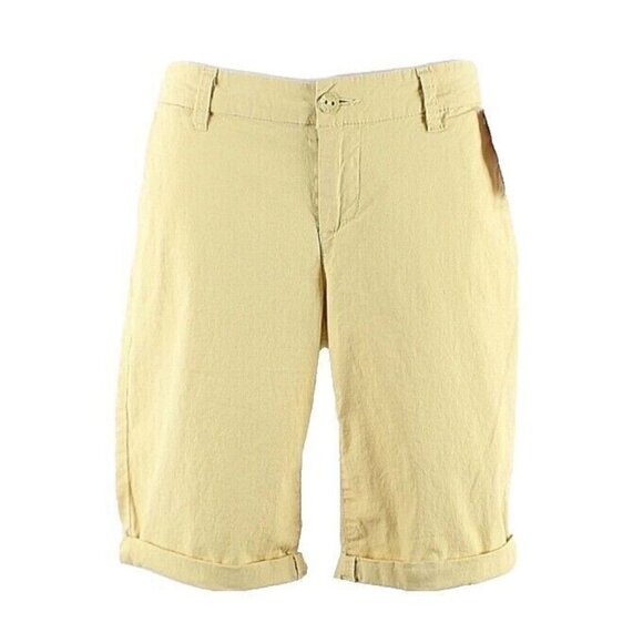 Vanilla Star Sz 9 x 10" Golden Yellow Cuffed Cotton Spandex Bermuda Shorts - Picture 8 of 10